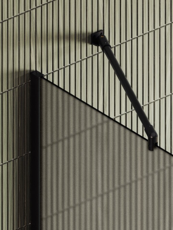 Душевая перегородка Maybahglass MGD-716-6ш 119 см, профиль черный, стекло бронза матовое