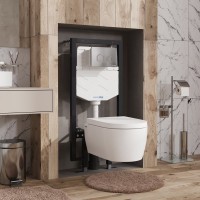 Система инсталляции для унитазов Wasserkraft Vils 56TLT.010.ME.CH01 с кнопкой смыва хром