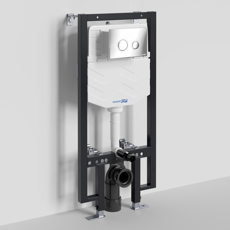 Система инсталляции для унитазов Wasserkraft Vils 56TLT.010.ME.CH01 с кнопкой смыва хром