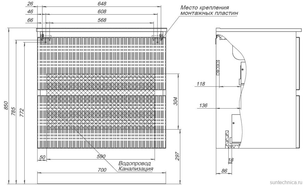 Мебель для ванной комнаты Aquanet Джейн (Flat) 70 подвесная, мисти грин