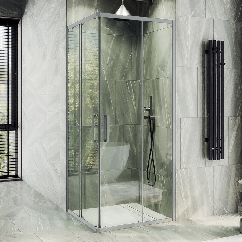 Душевой уголок Maybahglass MGY-1323-5 90х90 см, профиль матовый хром, стекло прозрачное