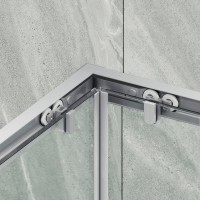 Душевой уголок Maybahglass MGY-1323-5 90х90 см, профиль матовый хром, стекло прозрачное