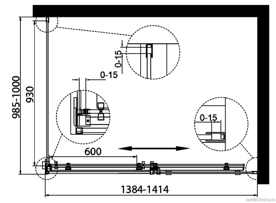 Душевой уголок BelBagno Acqua -AH-1-140/100-C-Cr профиль хром