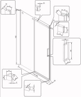 Душевая дверь в нишу Veconi Vianno VN-70 120 см, профиль черный