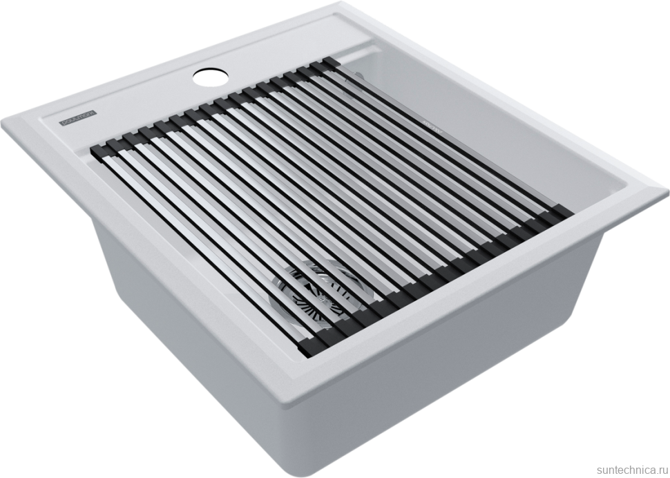 Мойка кухонная Paulmark Stepia + Step PM114651-WH+R375-BS белая