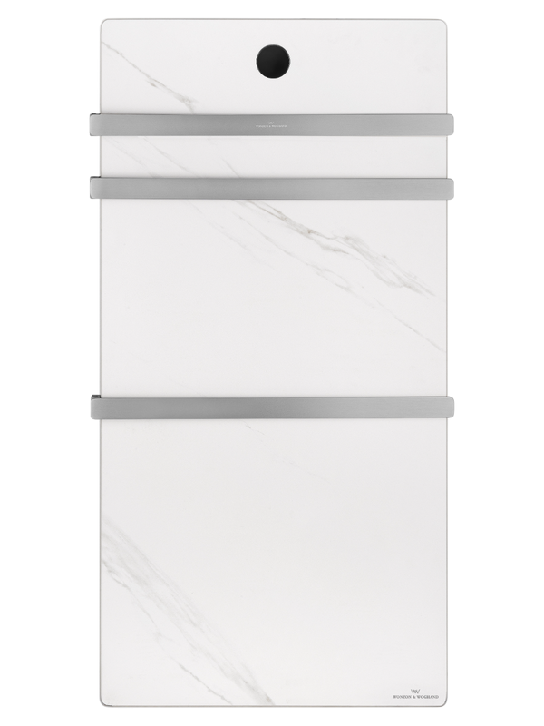 Полотенцесушитель электрический Wonzon & Woghand WW-A503-BR белый мрамор, брашированный никель