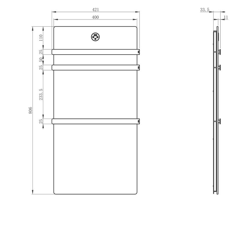 Полотенцесушитель электрический Wonzon & Woghand WW-A503-BR белый мрамор, брашированный никель