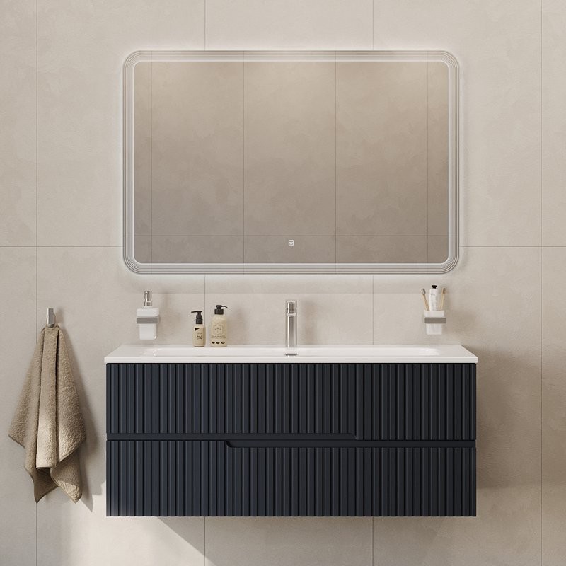 Тумба с раковиной Cezares Duet 120 grafito, раковина Cezares CZR-8073-120