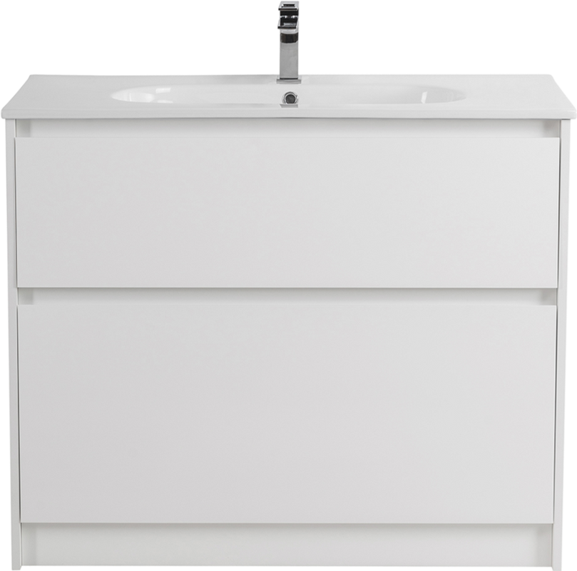 Тумба с раковиной BelBagno Kraft 100 напольная, bianco opaco, раковина LOV-1000-LVB