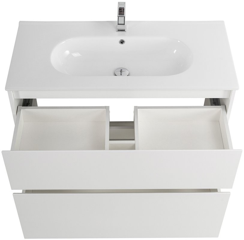 Тумба с раковиной BelBagno Kraft 100 напольная, bianco opaco, раковина LOV-1000-LVB
