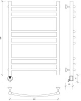 Полотенцесушитель электрический Secado Милан 3 80х50 80x55 см, подключение слева, золотой глянцевый, лесенка