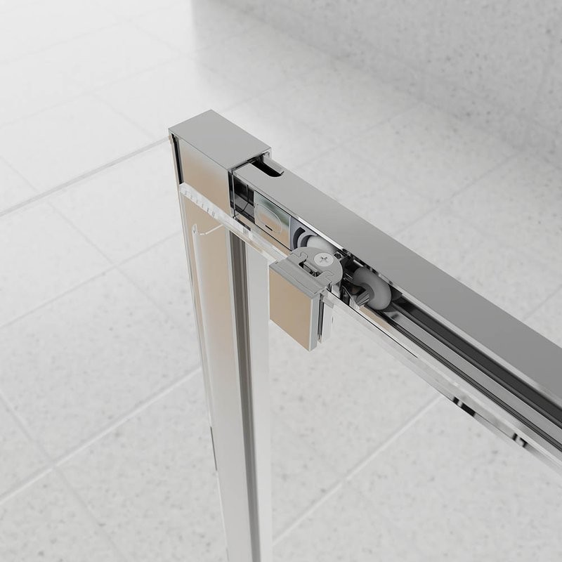 Душевой уголок Veconi Evo 100SP CH 100х80 см, профиль глянцевый хром, стекло прозрачное