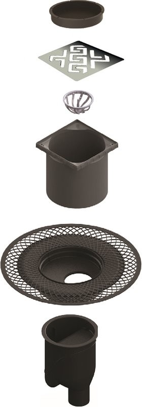 Душевой трап Berges Platz Antik 090060, 10x10 см