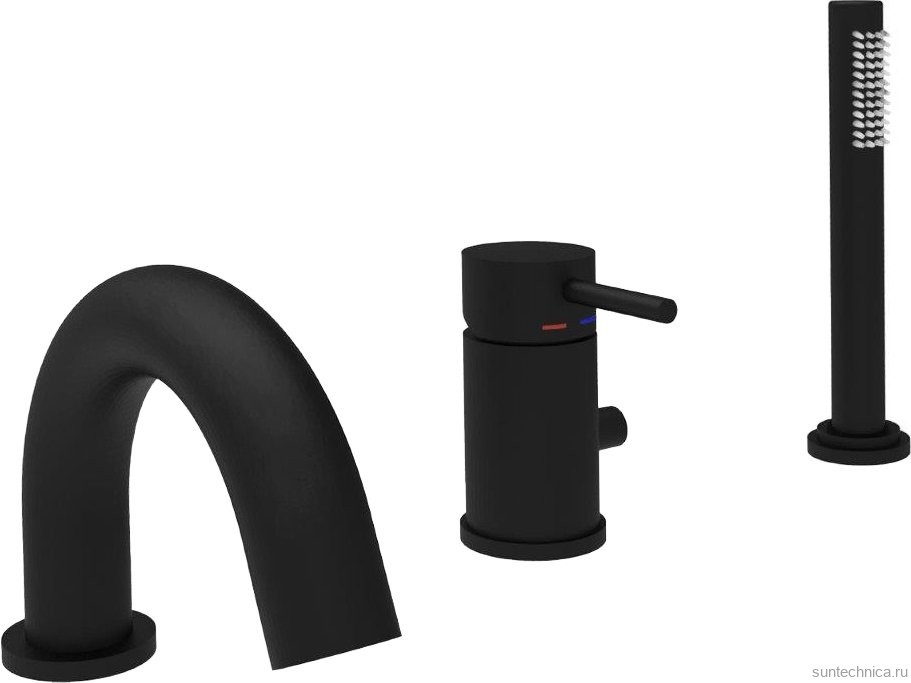 Смеситель на борт ванны Paffoni Light LIG047NO черный