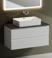 Тумба под раковину со столешницей Sancos Snob T 100 bianco, столешница черный мрамор