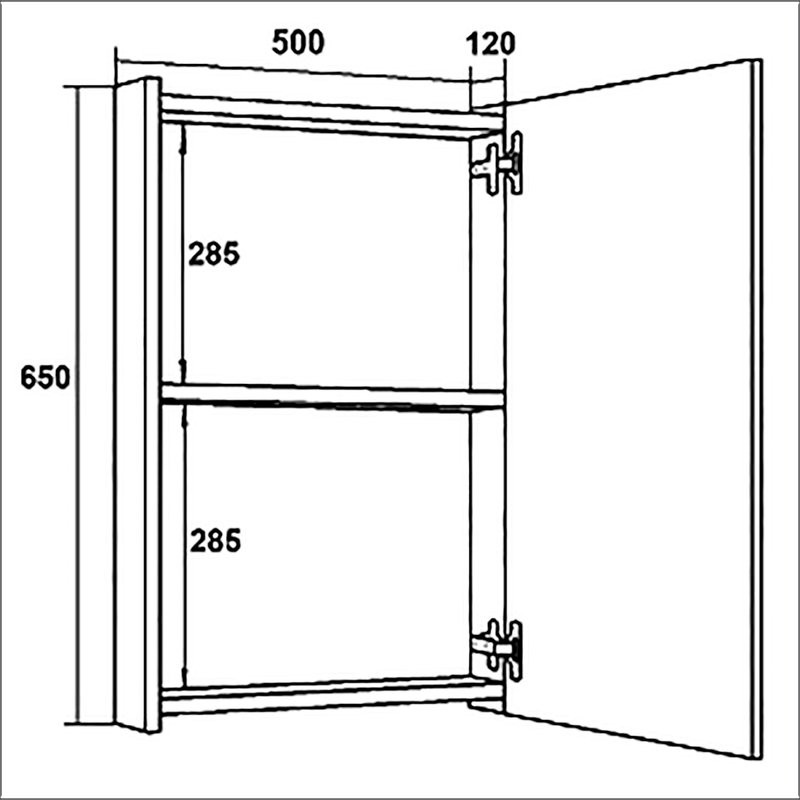 Мебель для ванной комнаты Runo Лада 50 напольная, блэквуд, белая