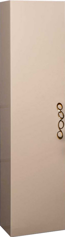 Шкаф пенал для ванной Armadi Art NeoArt капучино с ручкой Wave золото