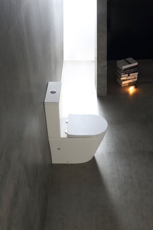 Унитаз-компакт напольный SantiLine SL-5026 безободковый, с микролифтом, система смыва Tornado