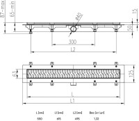 Душевой трап (лоток) Veconi Line 550 55 см