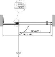 Душевая дверь в нишу Cezares Slider B 1 90/100 BR Nero профиль черный, стекло бронза