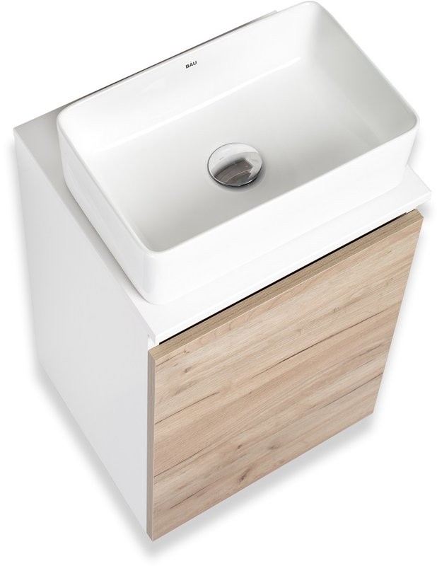 Мебель для ванной комнаты Runo Бари 40 крафтовый дуб, раковина Duo 40