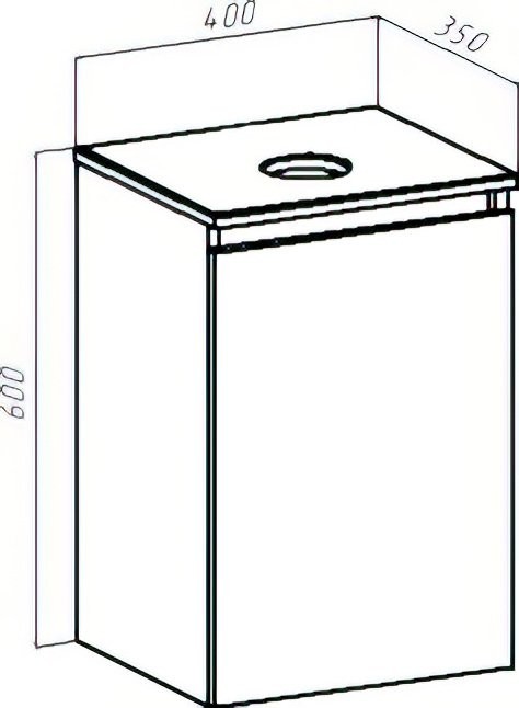 Мебель для ванной комнаты Runo Бари 40 крафтовый дуб, раковина Duo 40