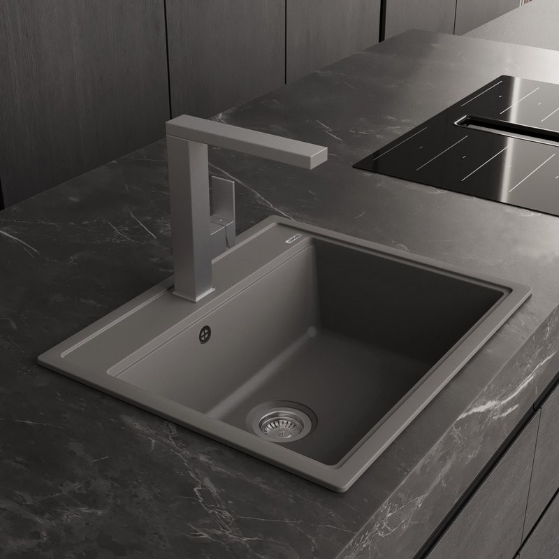Мойка кухонная Abber Quarz AQ2902G матовая серая