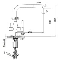 Смеситель для кухни Frap F4396-30 хром