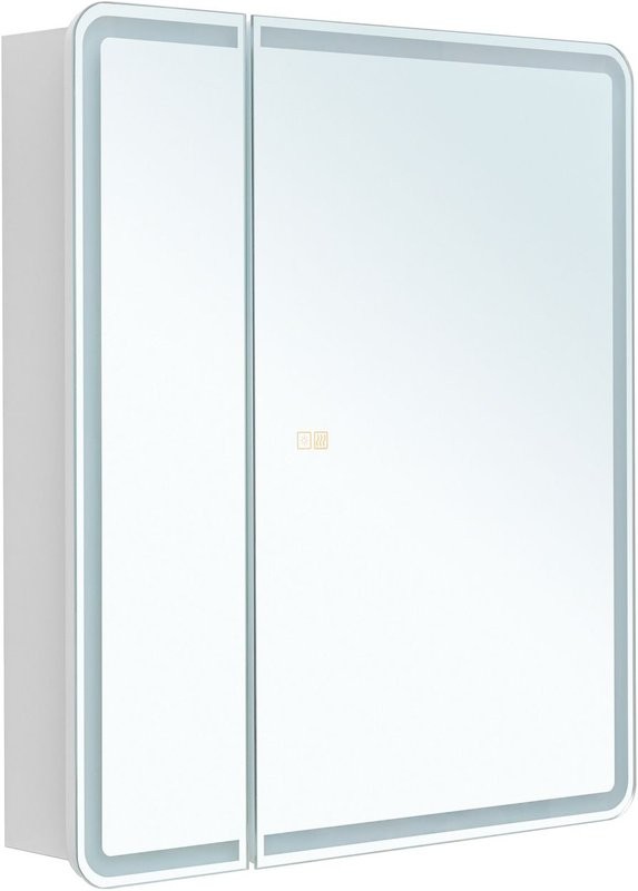 Зеркало-шкаф Aquanet Оптима 80х80 LED с подсветкой, с антизапотевателем, белый