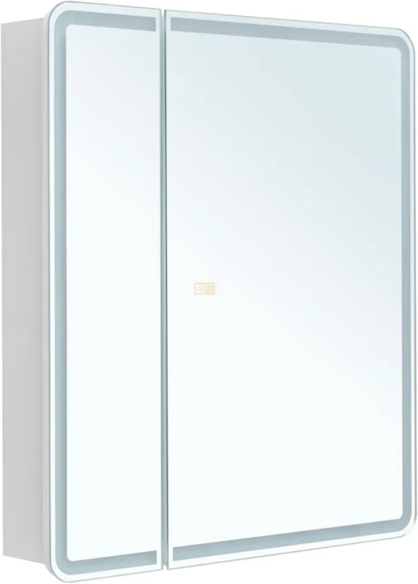 Зеркало-шкаф Aquanet Оптима 80х80 LED с подсветкой, с антизапотевателем, белый