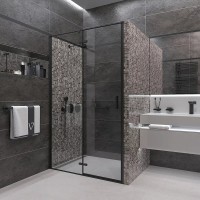 Душевая дверь в нишу Veconi Vianno VN-73B 90 см, профиль черный