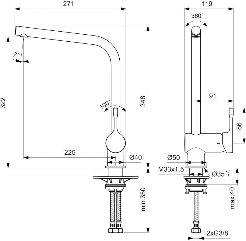 Смеситель для кухни Ideal Standard Ceralook BC174GN