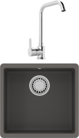 Комплект Мойка Lemark Sinara 440-U 9910071 серый шелк + Смеситель MEGA Ege MG-PL10 хром