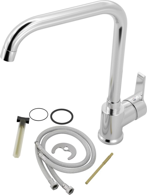 Комплект Мойка Lemark Sinara 440-U 9910071 серый шелк + Смеситель MEGA Ege MG-PL10 хром