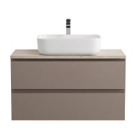 Тумба под раковину со столешницей BelBagno Kraft 80 подвесная, матовая бежевая, столешница kep-80-mco