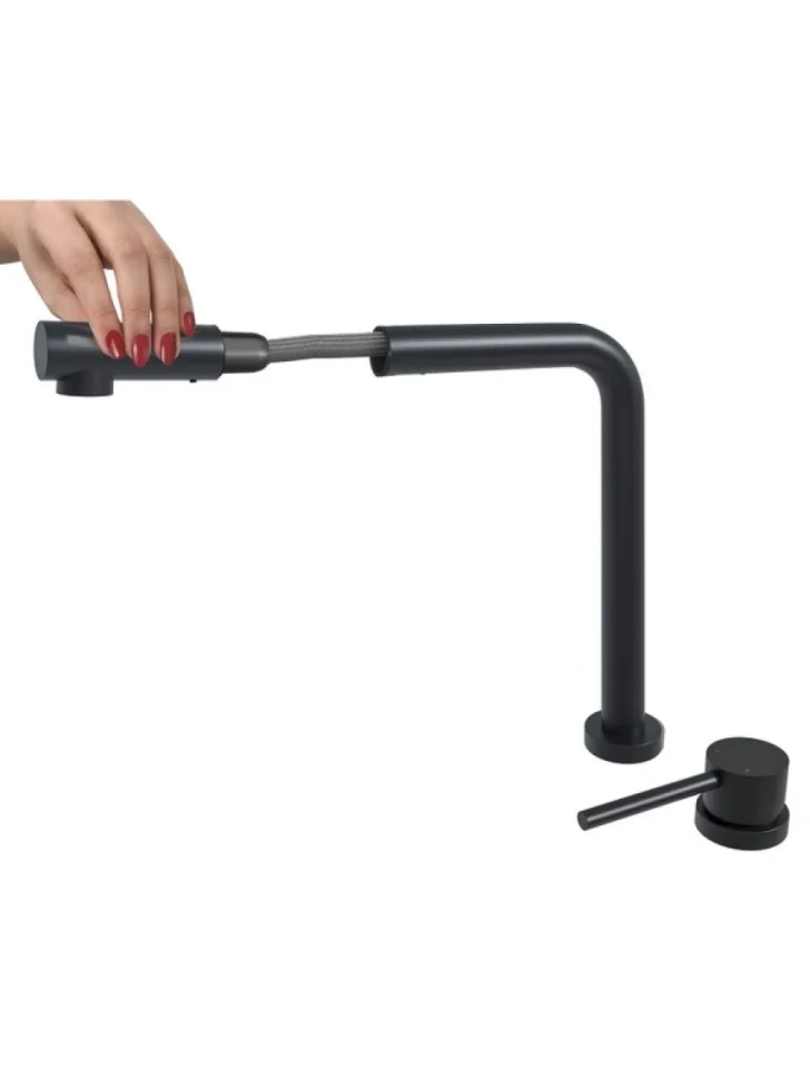 Смеситель для кухни Emar Steel ЕС - 7027 black