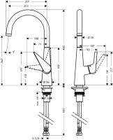 Смеситель для кухни Hansgrohe Talis M51 72816800 сталь