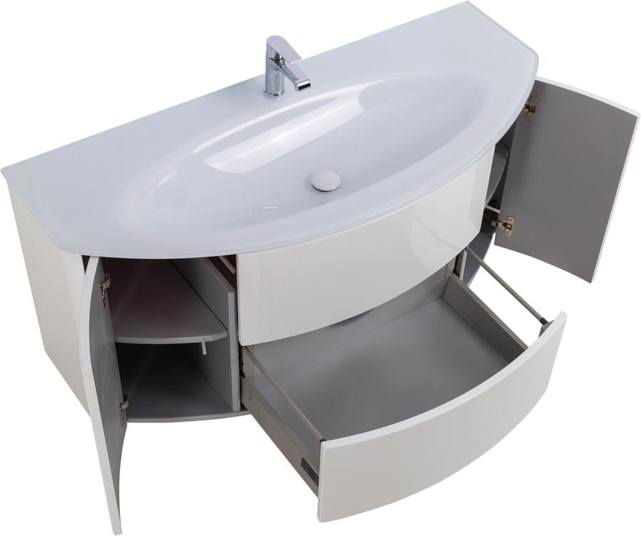Тумба с раковиной Cezares Eden 120 bianco lucido, раковина 82368