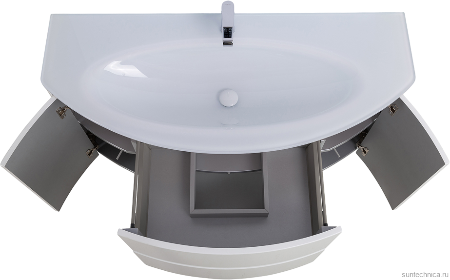 Тумба с раковиной Cezares Eden 120 bianco lucido, раковина 82368