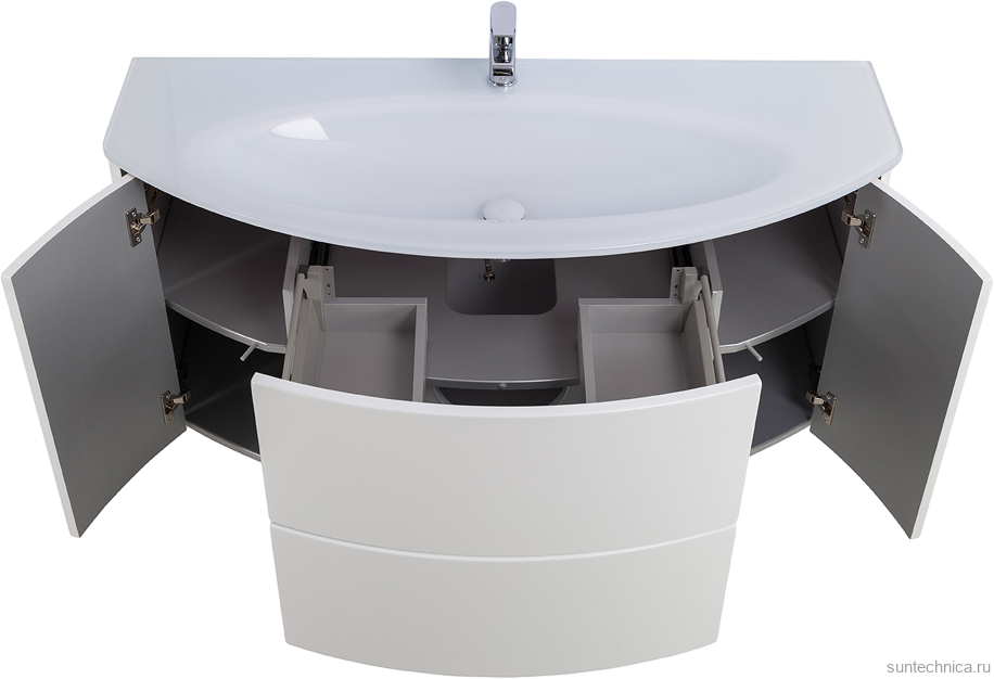 Тумба с раковиной Cezares Eden 120 bianco lucido, раковина 82368