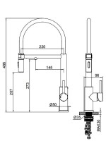 Смеситель для кухни Wonzon & Woghand WW-458027-CR с гибким изливом, хром