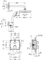 Душевой комплект Grohe Grohtherm 34729000 С ВНУТРЕННЕЙ ЧАСТЬЮ