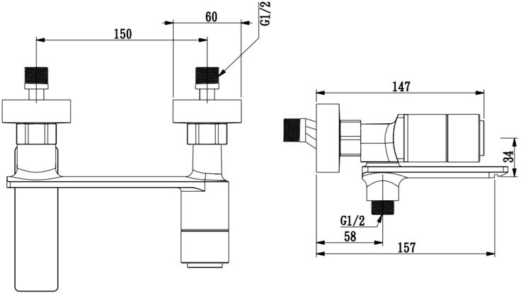 Смеситель для ванны с душем Savol S-601831