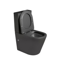 Унитаз-компакт напольный SantiLine SL-5014MG безободковый, с микролифтом, темно-серый матовый
