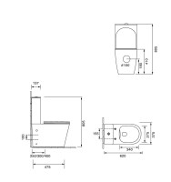 Унитаз-компакт напольный SantiLine SL-5014MG безободковый, с микролифтом, темно-серый матовый