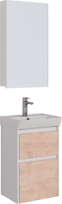 Мебель для ванной комнаты Lemark Combi 45 дуб кантри, белая глянцевая