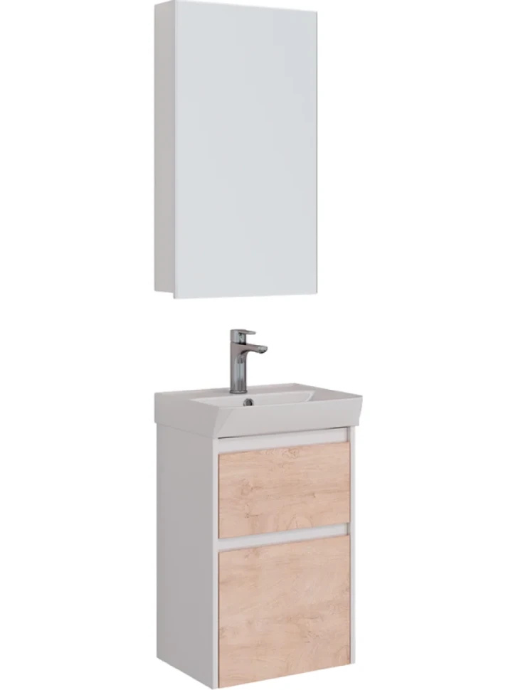 Мебель для ванной комнаты Lemark Combi 45 дуб кантри, белая глянцевая