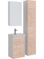 Мебель для ванной комнаты Lemark Combi 45 дуб кантри, белая глянцевая