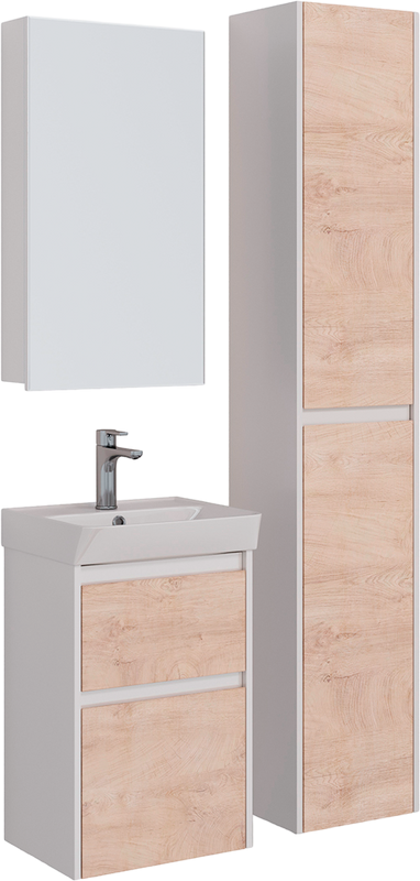 Мебель для ванной комнаты Lemark Combi 45 дуб кантри, белая глянцевая