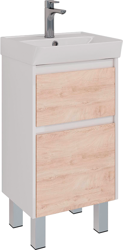 Мебель для ванной комнаты Lemark Combi 45 дуб кантри, белая глянцевая